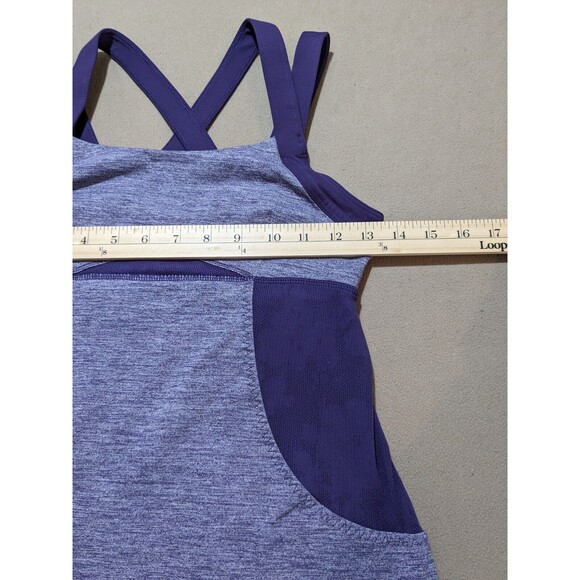 Lululemon Womens Chaturanga Tank Top Heathered Concord Grape Size 6 Double Strap - Picture 9 of 10